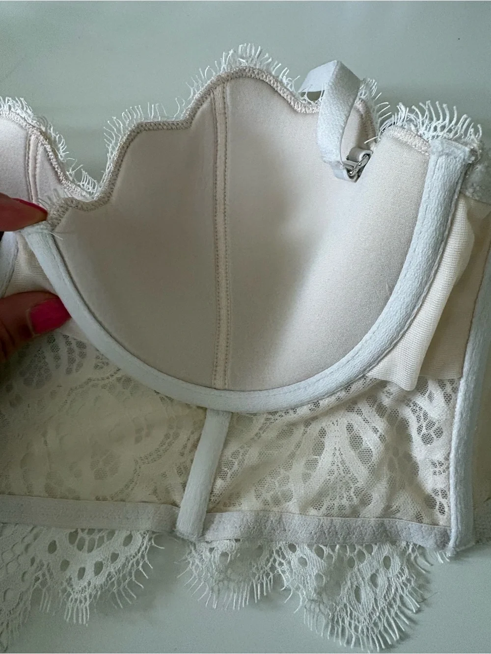 Victoria's Secret Lace Longline Bralette in Cream 34D - Picture 8 of 9